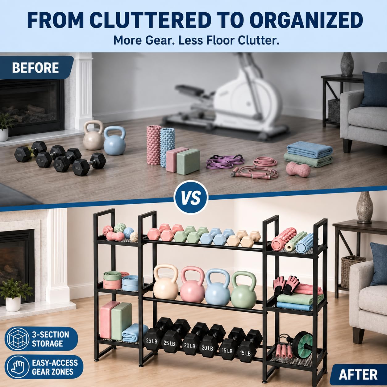 Stojak na hantle 3-poziomowy,  – All In One Gym Home Equipment recenzja i cena
